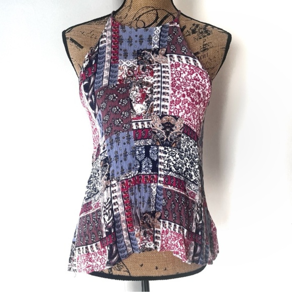 Elodie Boho Sleeveless Flowy Long Top Multi color Size M
